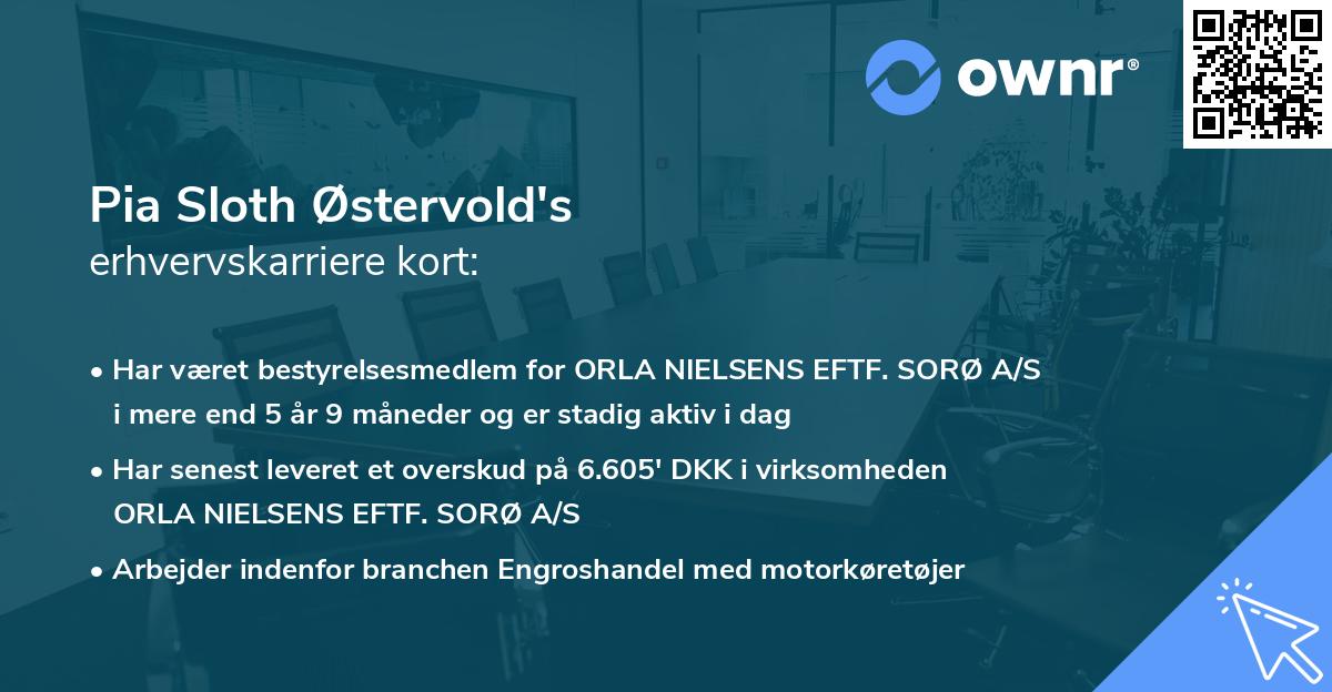 Pia Sloth Østervold's erhvervskarriere kort