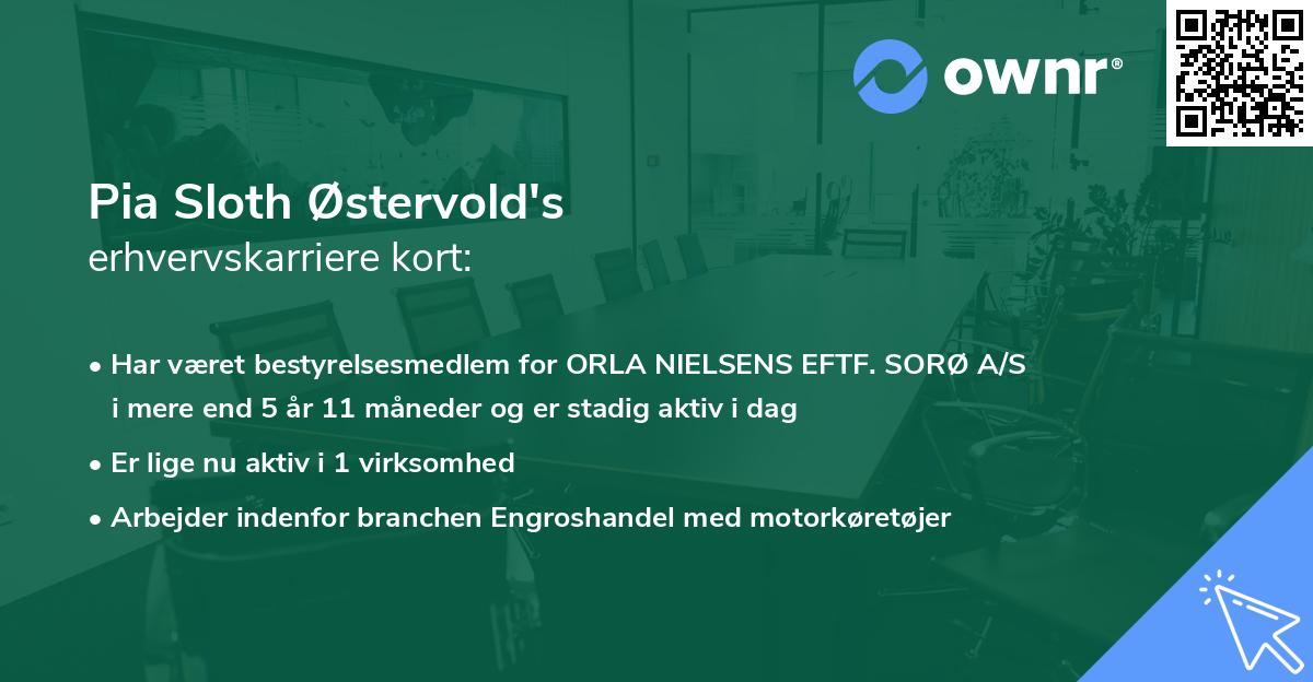 Pia Sloth Østervold's erhvervskarriere kort