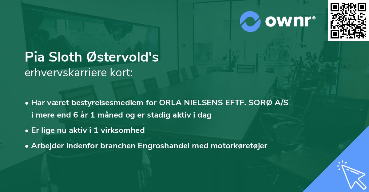 Pia Sloth Østervold's erhvervskarriere kort
