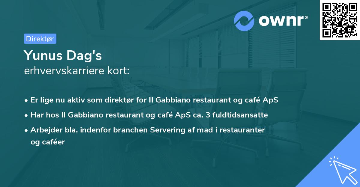 Yunus Dag's erhvervskarriere kort