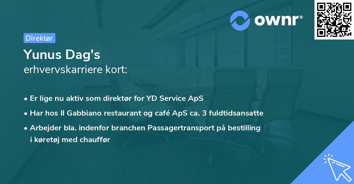 Yunus Dag's erhvervskarriere kort