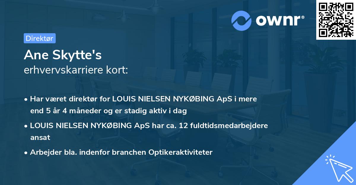 Ane Skytte's erhvervskarriere kort