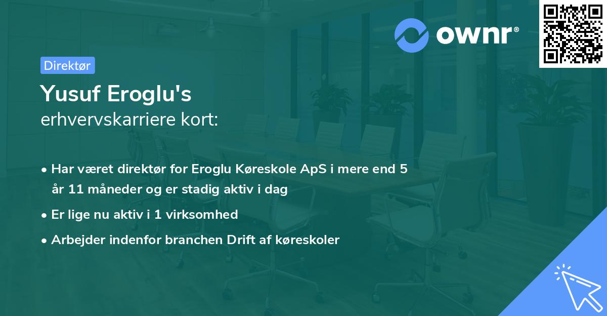 Yusuf Eroglu's erhvervskarriere kort