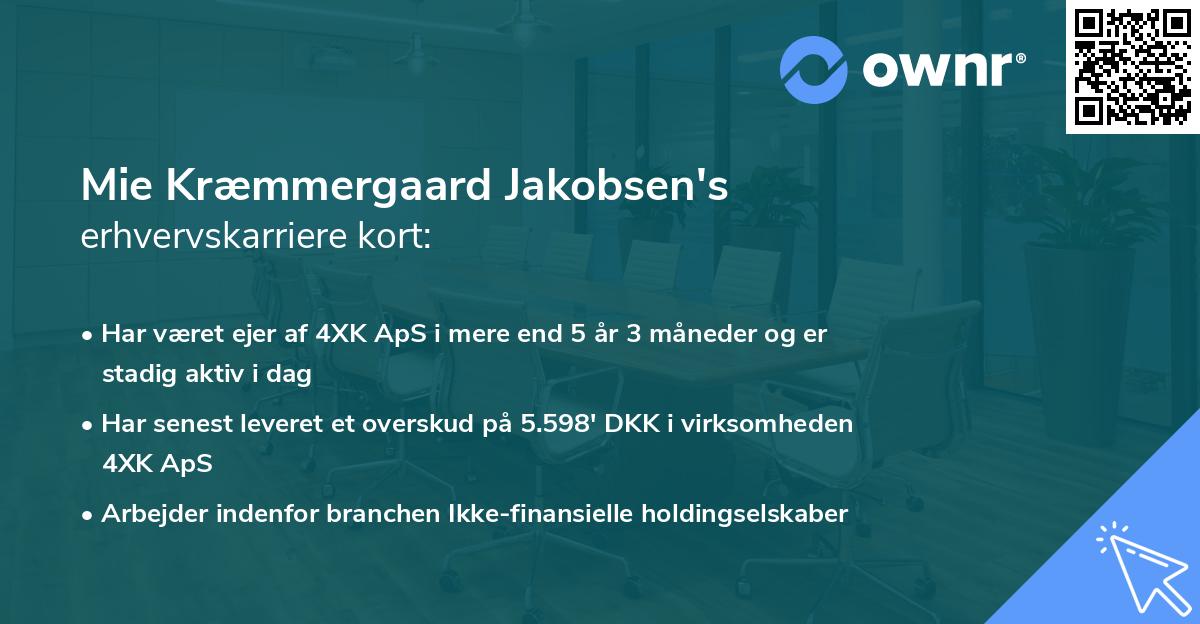 Mie Kræmmergaard Jakobsen's erhvervskarriere kort