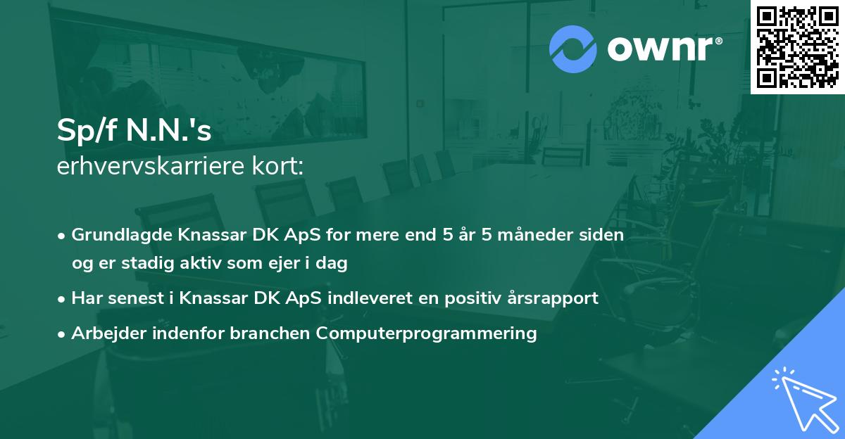Sp/f N.N.'s erhvervskarriere kort