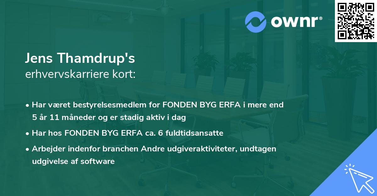 Jens Thamdrup's erhvervskarriere kort