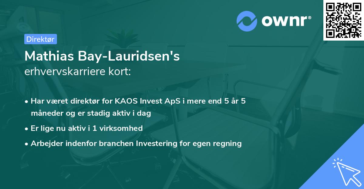 Mathias Bay-Lauridsen's erhvervskarriere kort