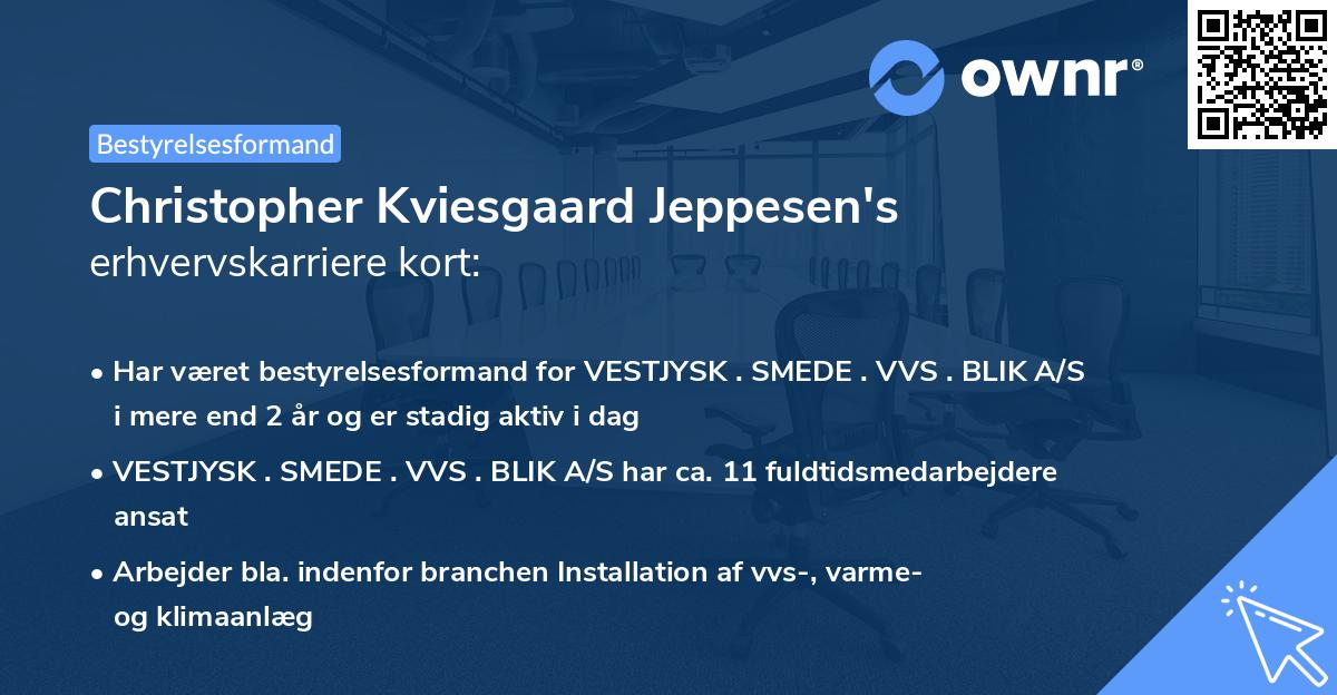 Christopher Kviesgaard Jeppesen's erhvervskarriere kort