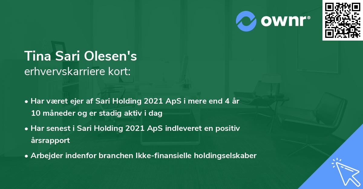 Tina Sari Olesen's erhvervskarriere kort