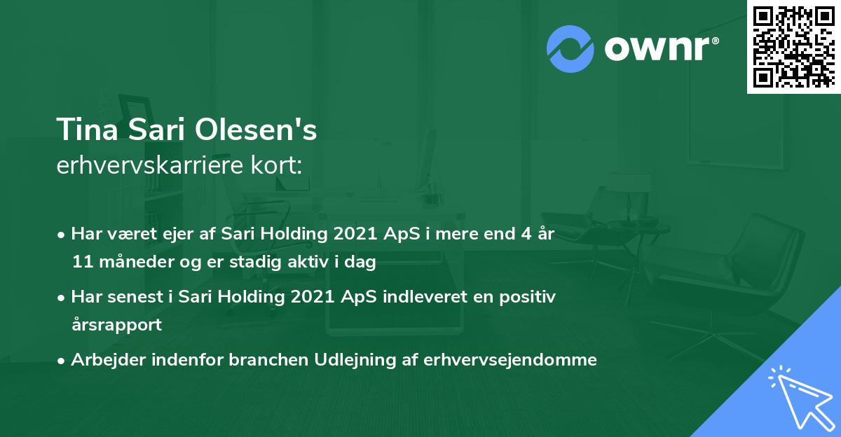Tina Sari Olesen's erhvervskarriere kort