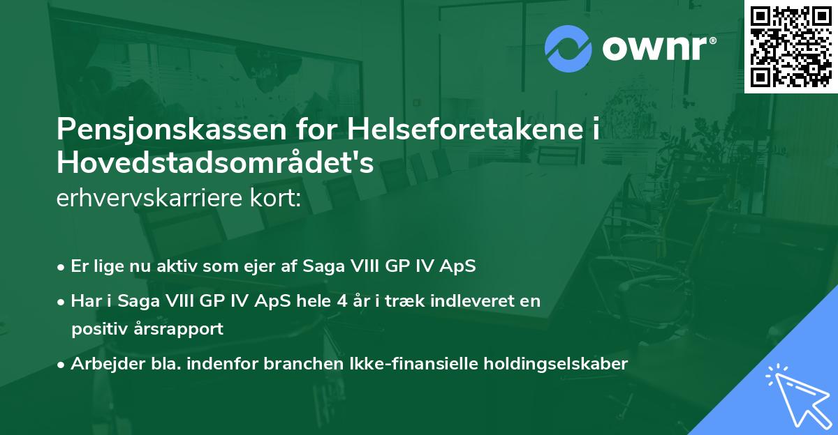 Pensjonskassen for Helseforetakene i Hovedstadsområdet's erhvervskarriere kort