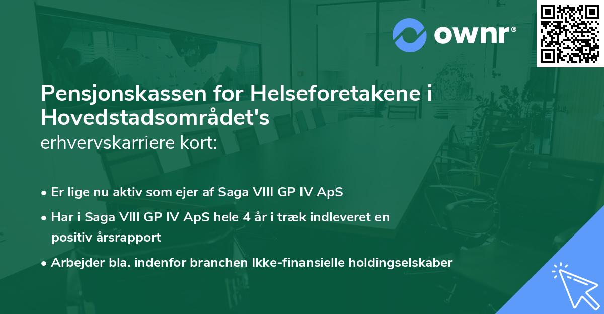 Pensjonskassen for Helseforetakene i Hovedstadsområdet's erhvervskarriere kort