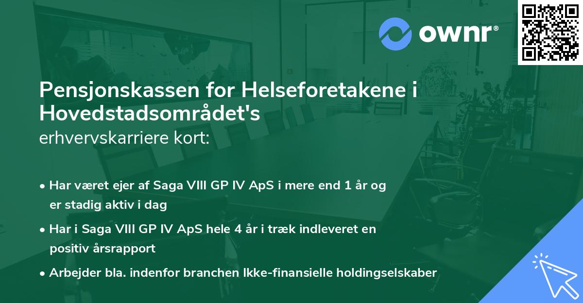 Pensjonskassen for Helseforetakene i Hovedstadsområdet's erhvervskarriere kort