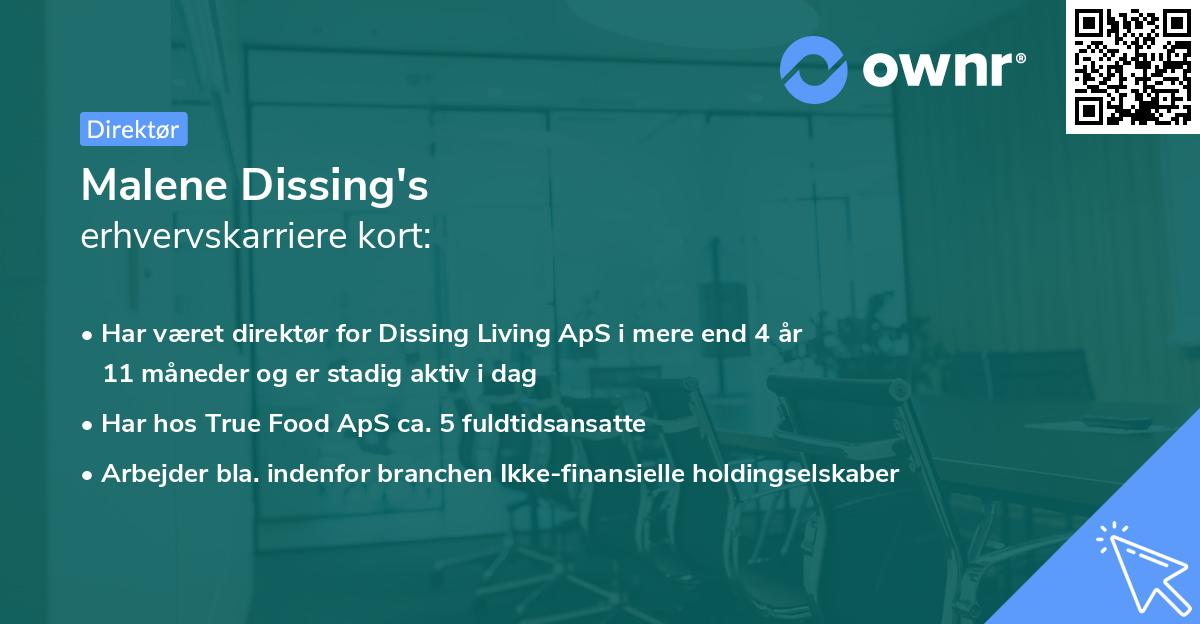 Malene Dissing's erhvervskarriere kort