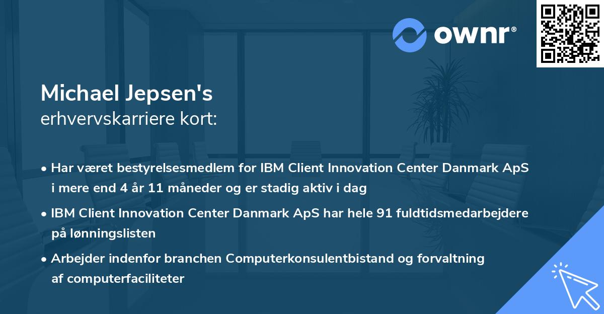Michael Jepsen's erhvervskarriere kort