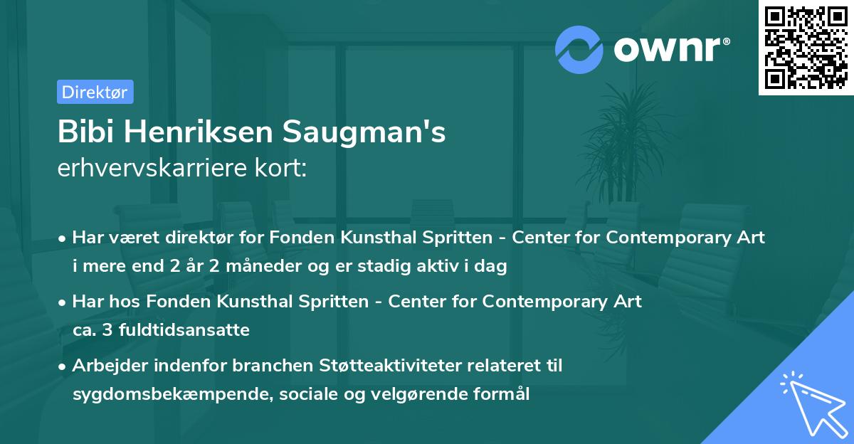 Bibi Henriksen Saugman's erhvervskarriere kort