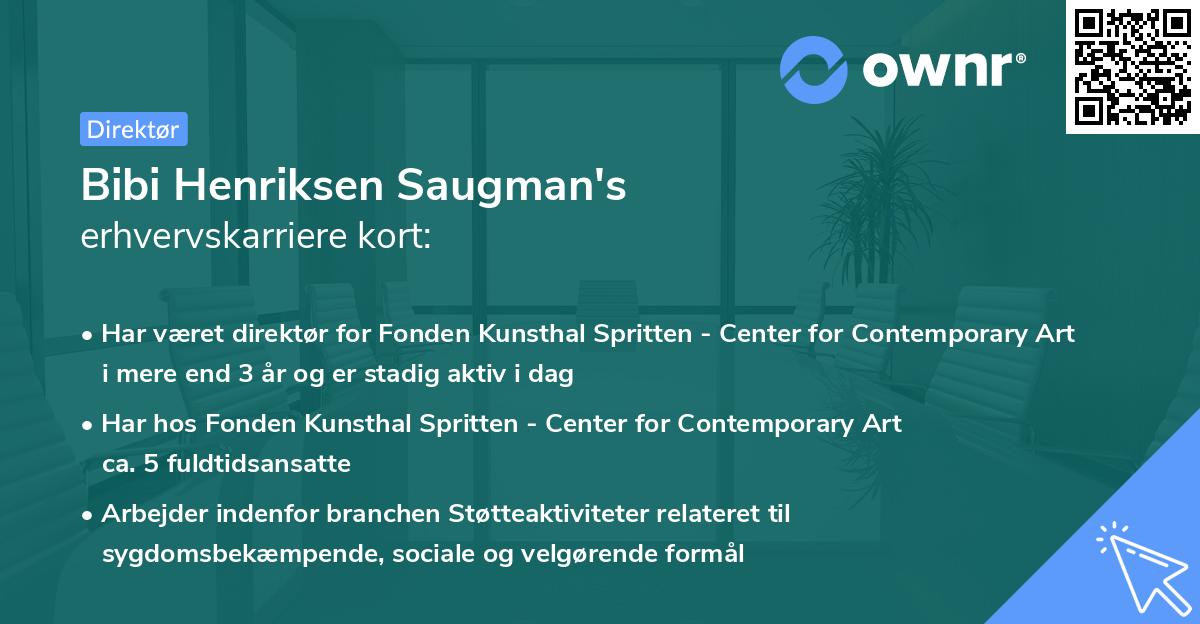Bibi Henriksen Saugman's erhvervskarriere kort