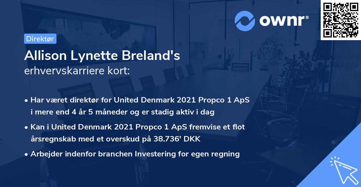 Allison Lynette Breland's erhvervskarriere kort