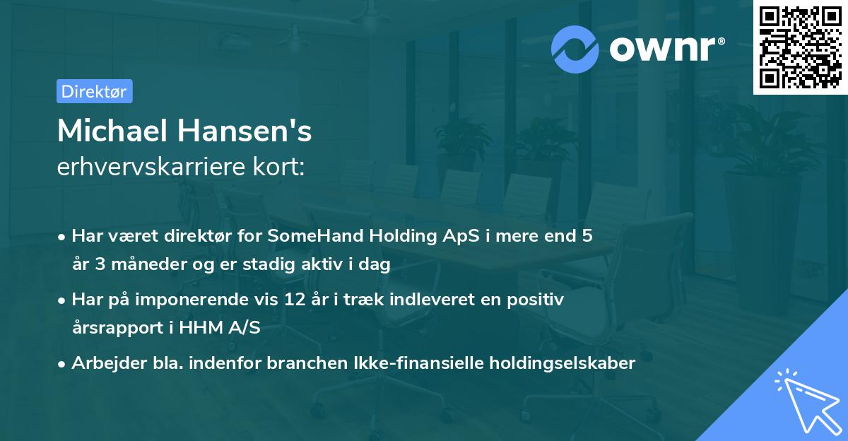 Michael Hansen's erhvervskarriere kort