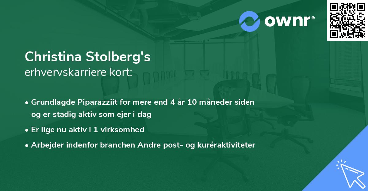 Christina Stolberg's erhvervskarriere kort