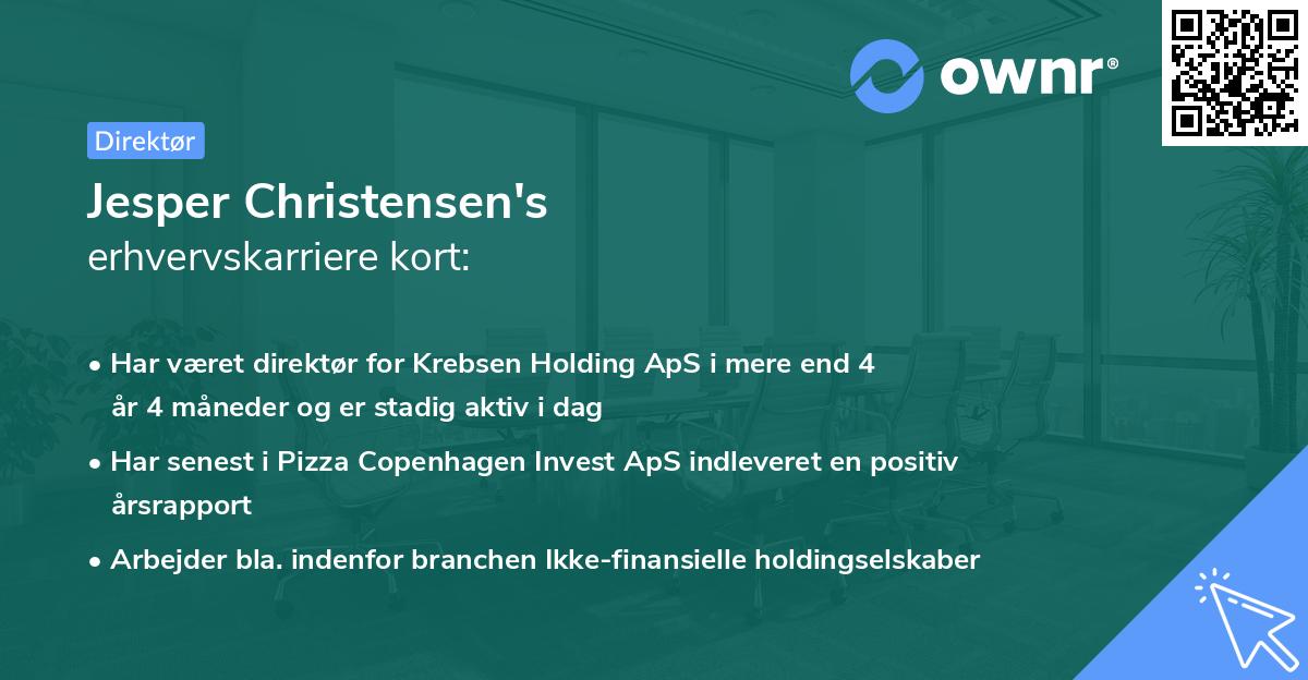 Jesper Christensen's erhvervskarriere kort