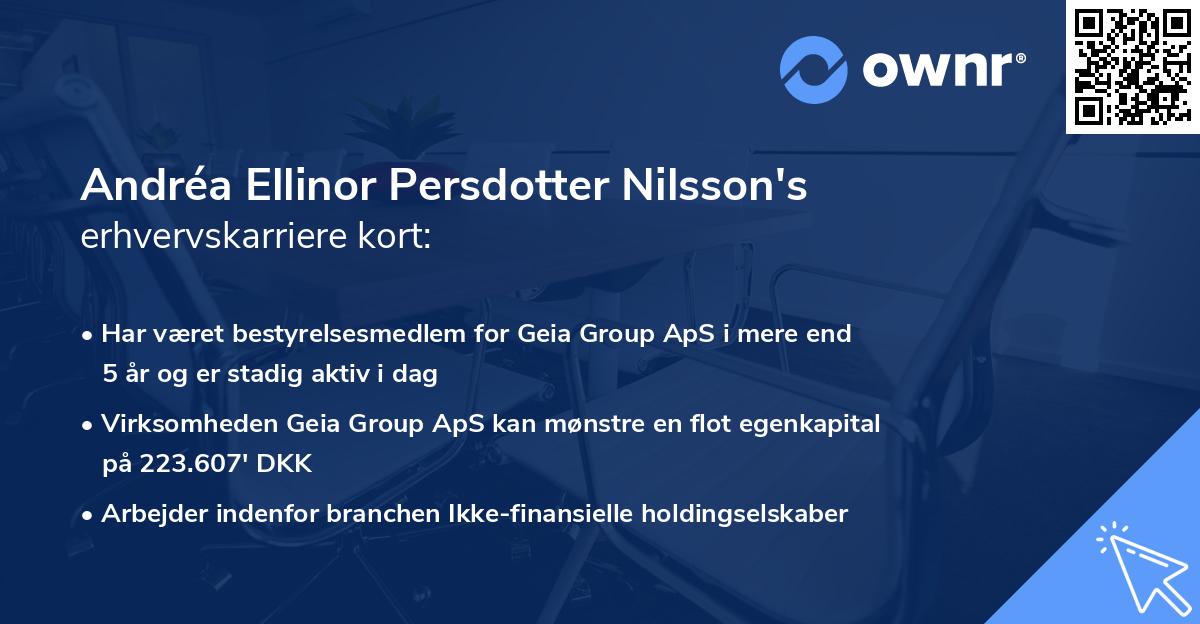 Andréa Ellinor Persdotter Nilsson's erhvervskarriere kort