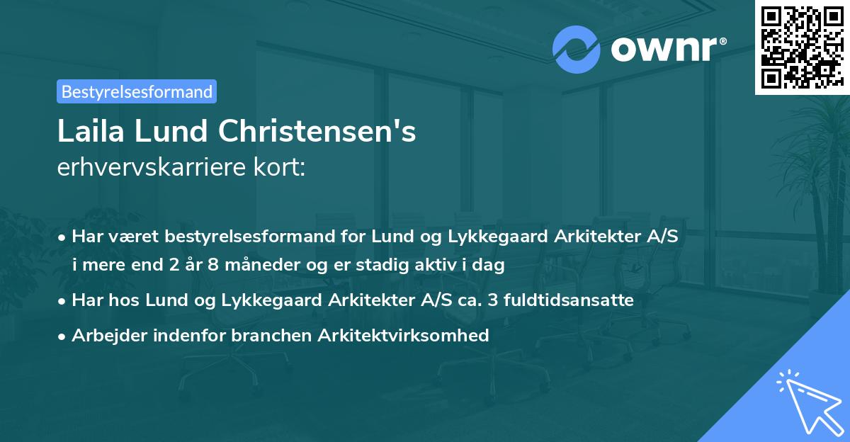 Laila Lund Christensen's erhvervskarriere kort