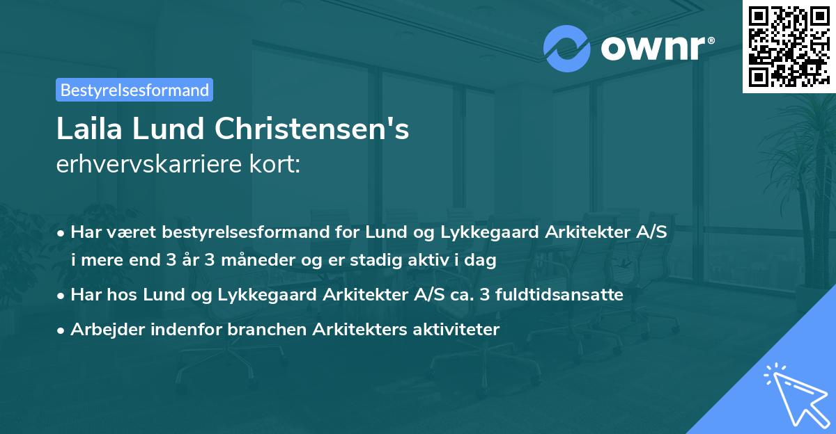 Laila Lund Christensen's erhvervskarriere kort