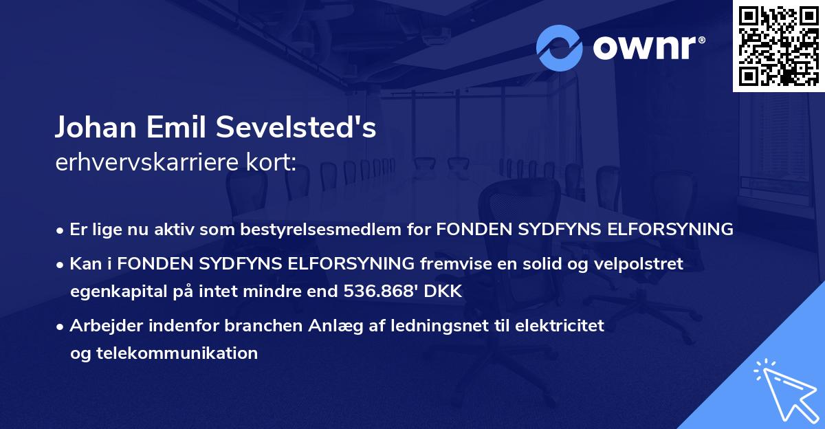 Johan Emil Sevelsted's erhvervskarriere kort
