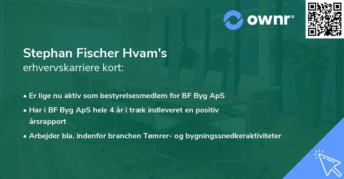 Stephan Fischer Hvam's erhvervskarriere kort