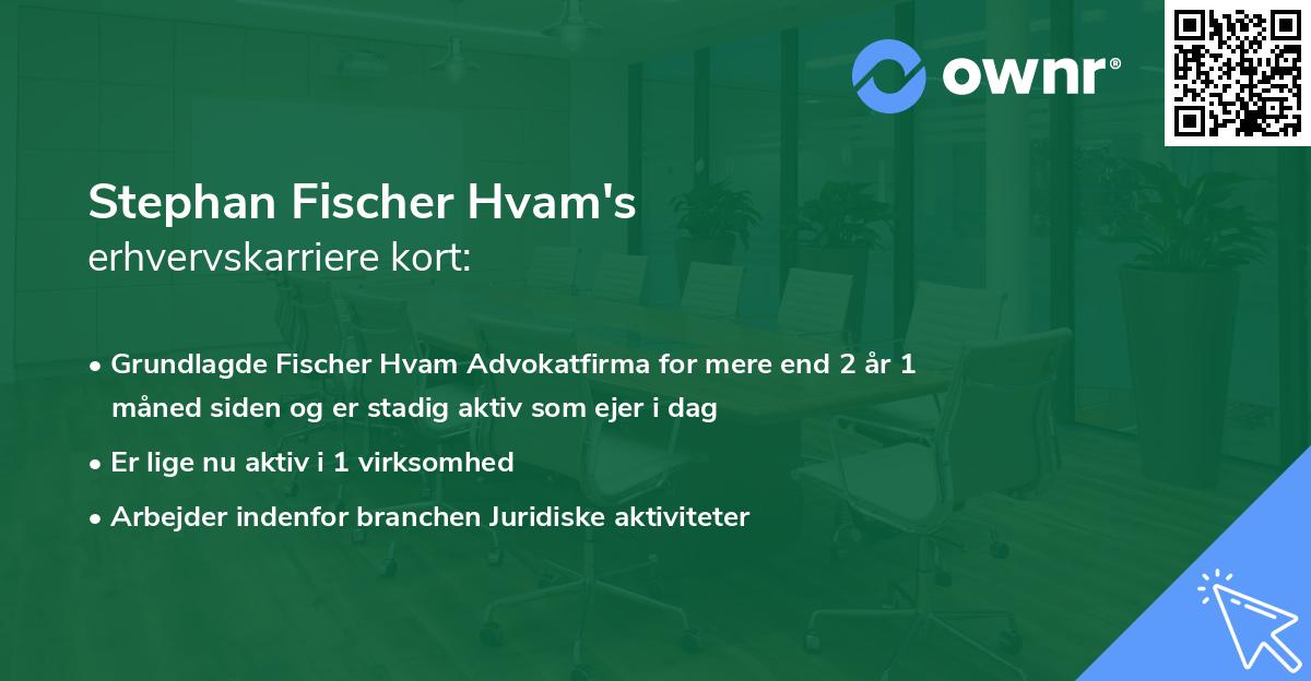 Stephan Fischer Hvam's erhvervskarriere kort