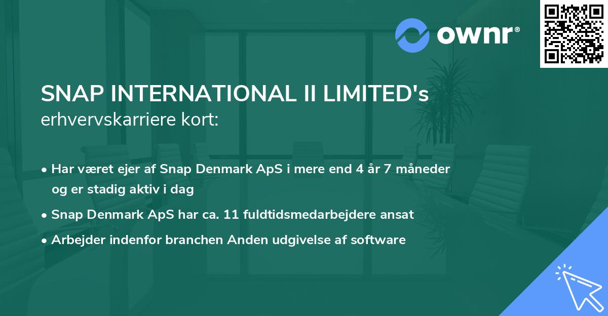SNAP INTERNATIONAL II LIMITED's erhvervskarriere kort