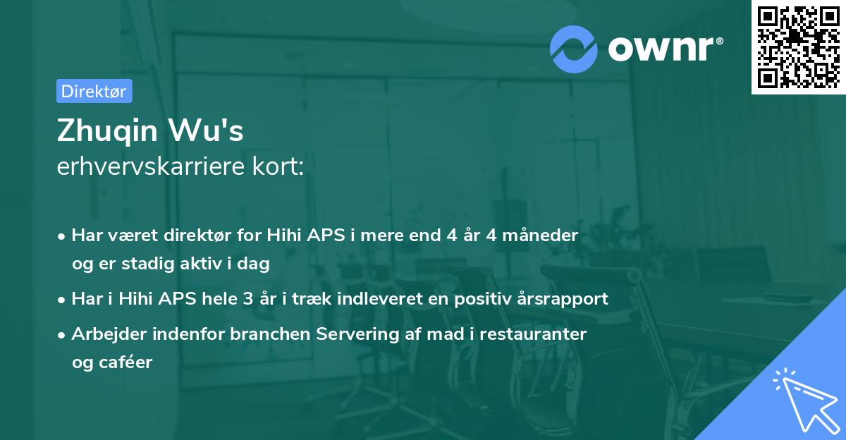 Zhuqin Wu's erhvervskarriere kort