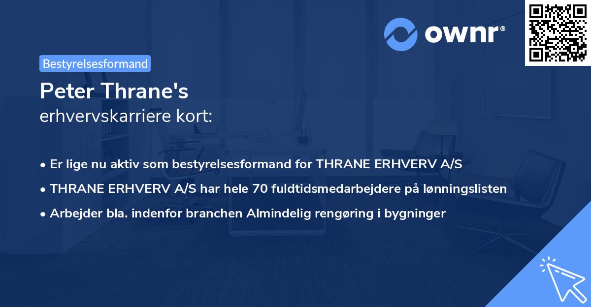 Peter Thrane's erhvervskarriere kort