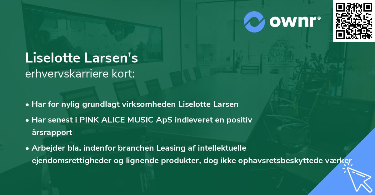 Liselotte Larsen's erhvervskarriere kort