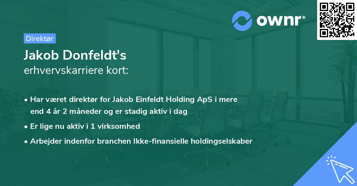 Jakob Donfeldt's erhvervskarriere kort