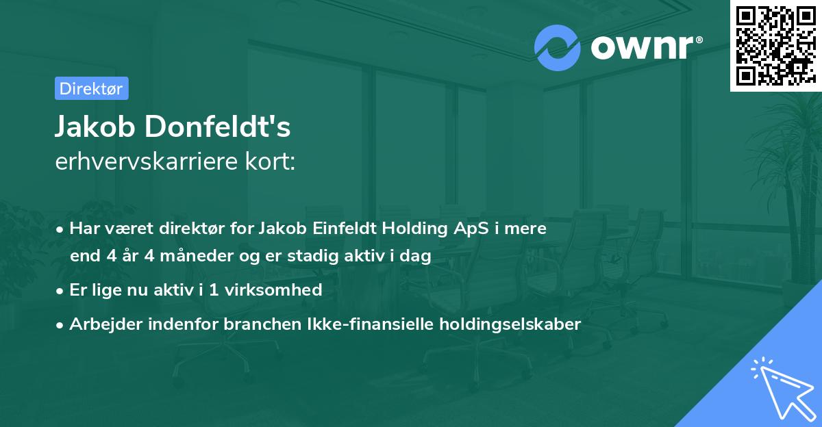 Jakob Donfeldt's erhvervskarriere kort