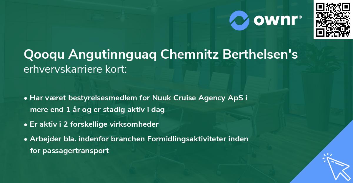 Qooqu Angutinnguaq Chemnitz Berthelsen's erhvervskarriere kort