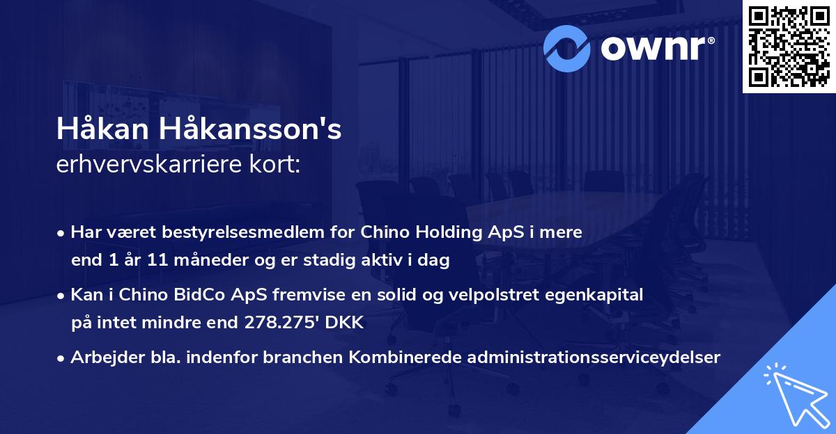 Håkan Håkansson's erhvervskarriere kort