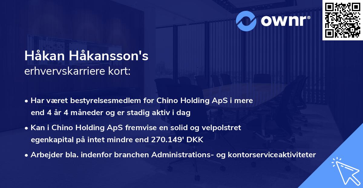 Håkan Håkansson's erhvervskarriere kort