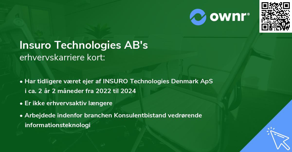 Insuro Technologies AB's erhvervskarriere kort