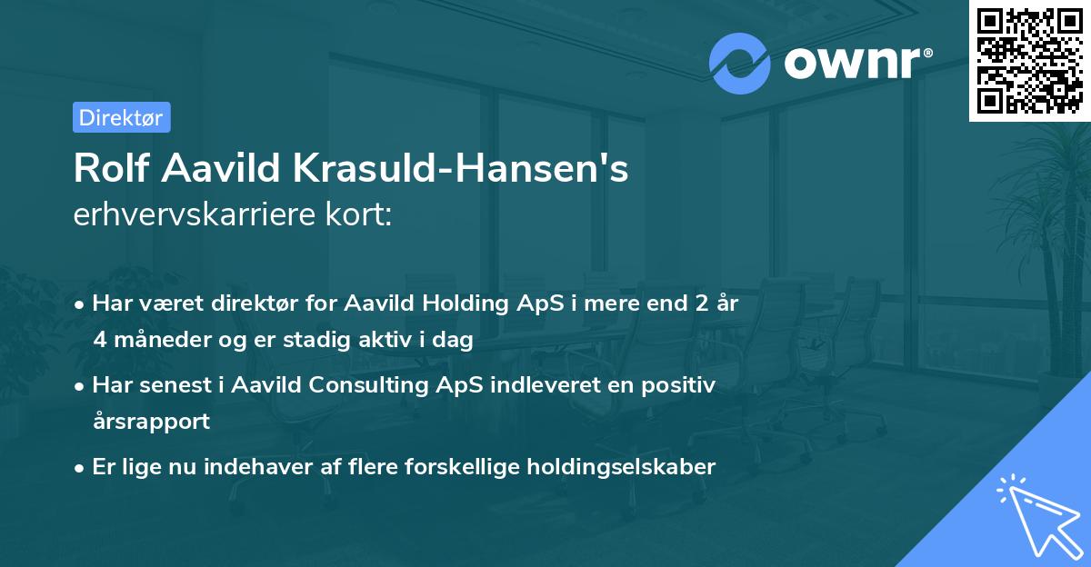 Rolf Aavild Krasuld-Hansen's erhvervskarriere kort