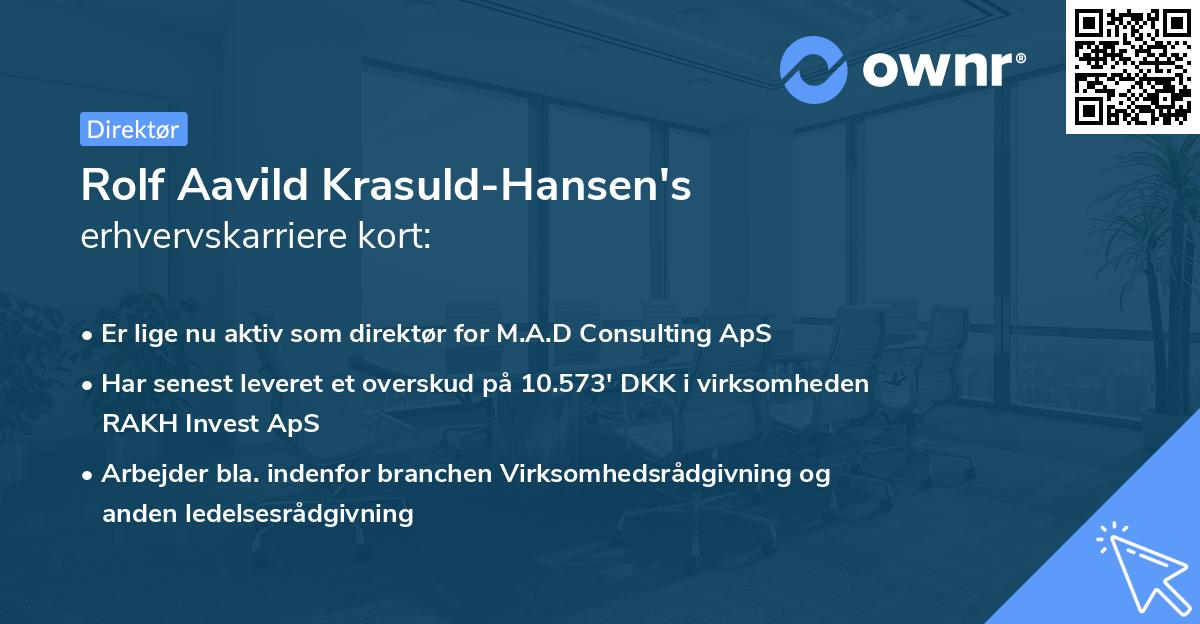 Rolf Aavild Krasuld-Hansen's erhvervskarriere kort