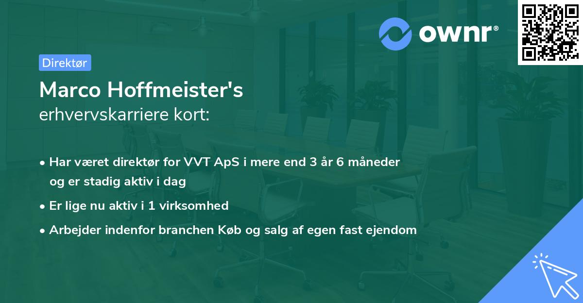 Marco Hoffmeister's erhvervskarriere kort