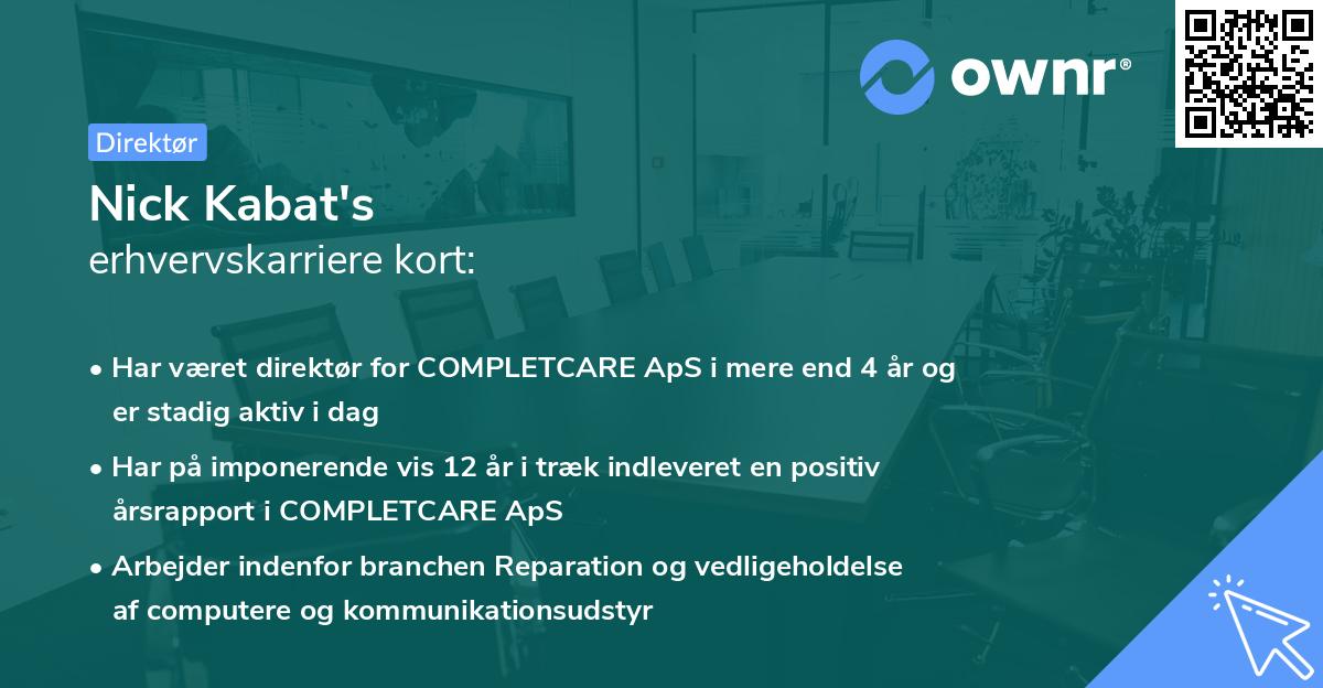 Nick Kabat's erhvervskarriere kort