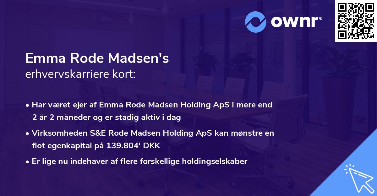 Emma Rode Madsen's erhvervskarriere kort