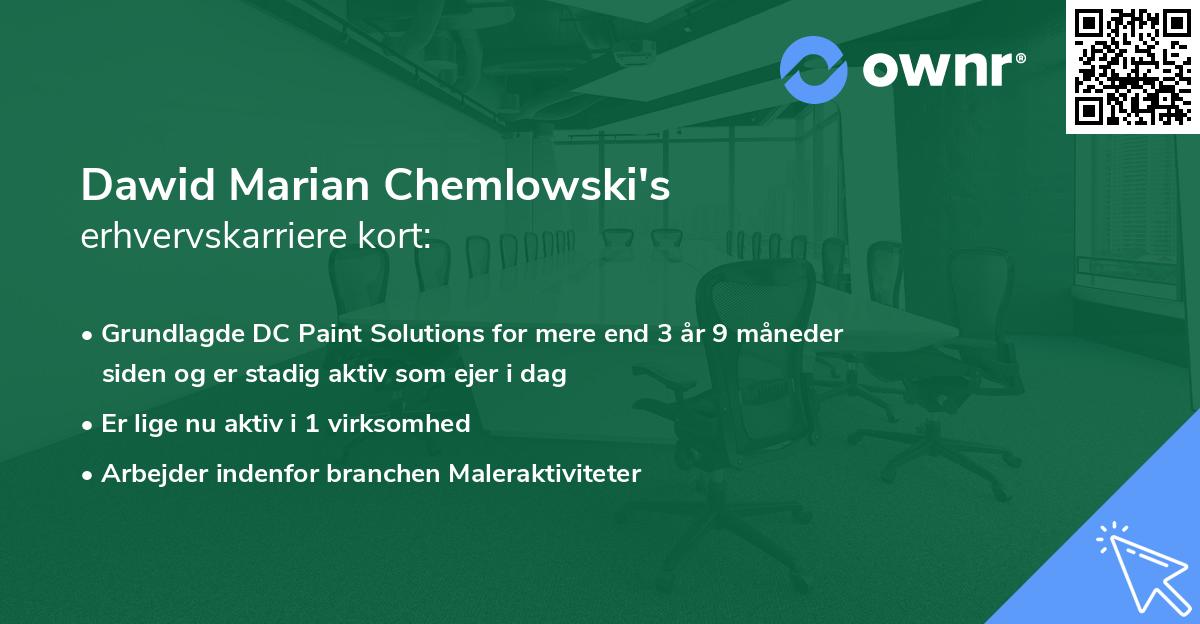 Dawid Marian Chemlowski's erhvervskarriere kort