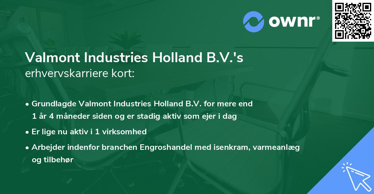 Valmont Industries Holland B.V.'s erhvervskarriere kort