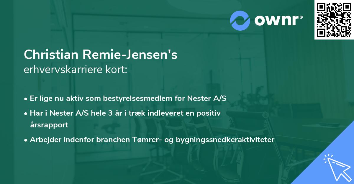Christian Remie-Jensen's erhvervskarriere kort