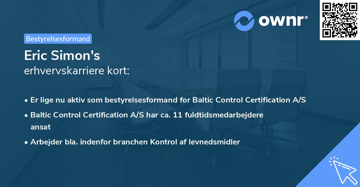 Eric Simon's erhvervskarriere kort